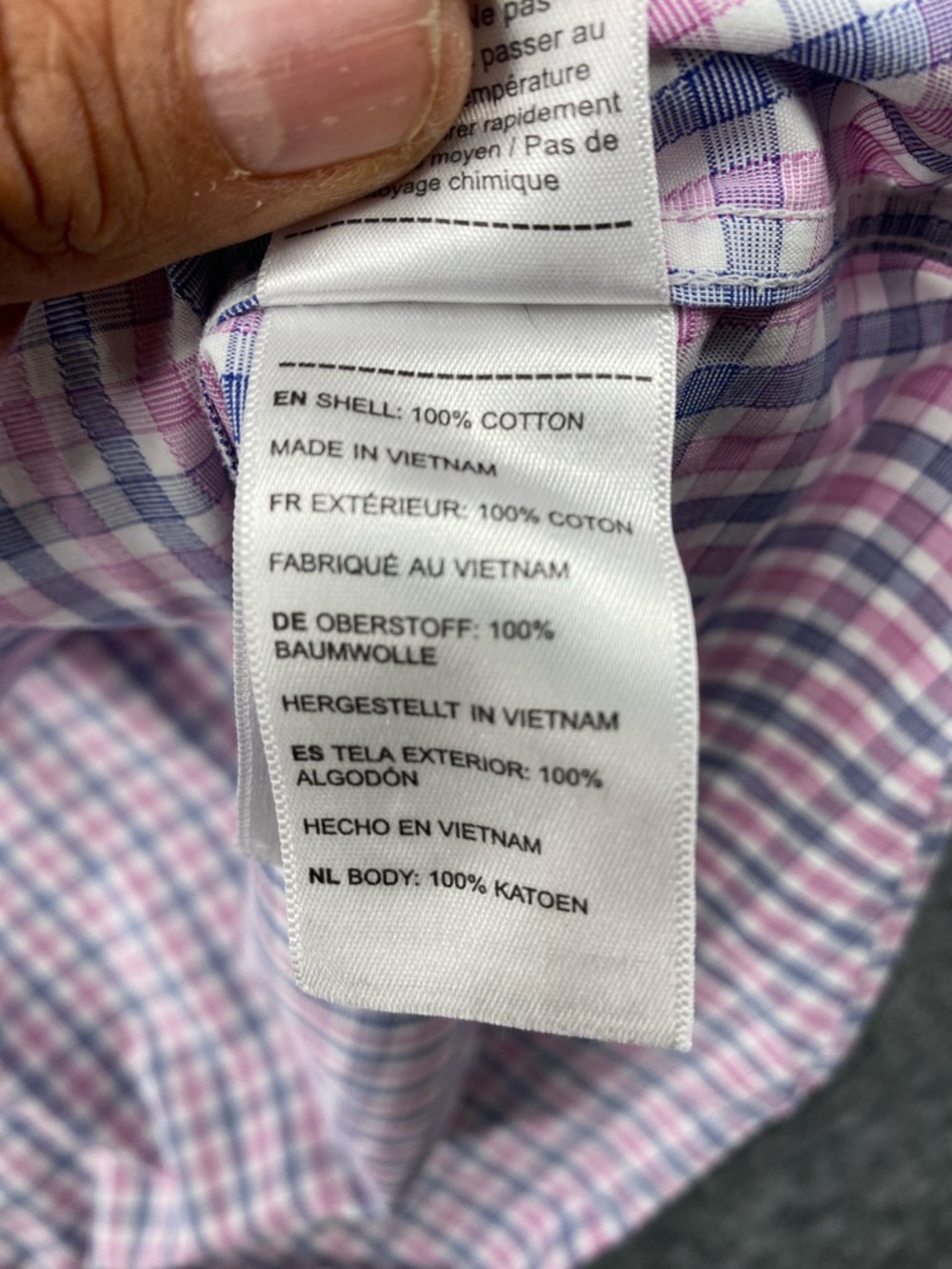 UNTUCKit Pink Blue Plaid Button Front Shirt XXL Wrinkle Free - Picture 5 of 8